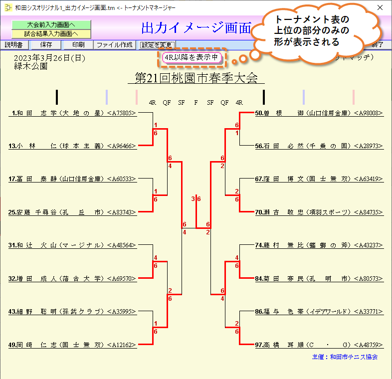 ４回戦以降を表示